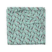 puffin // mint birds nautical scottish birds birdwatching puffin fabric