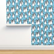 penguins // penguin bird pingu birds blue pale blue kids nursery baby winter