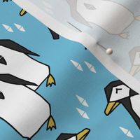 penguins // penguin bird pingu birds blue pale blue kids nursery baby winter