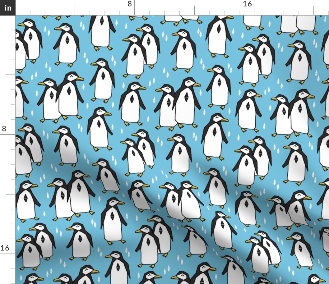 penguins // penguin bird pingu birds blue pale blue kids nursery baby winter