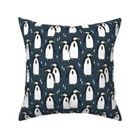 penguin // blue navy blue penguins pingus kids nursery baby 