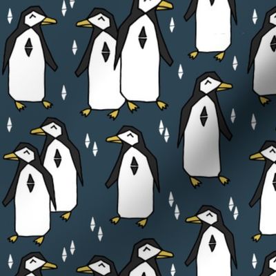 penguin // blue navy blue penguins pingus kids nursery baby 