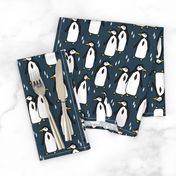 penguin // blue navy blue penguins pingus kids nursery baby 