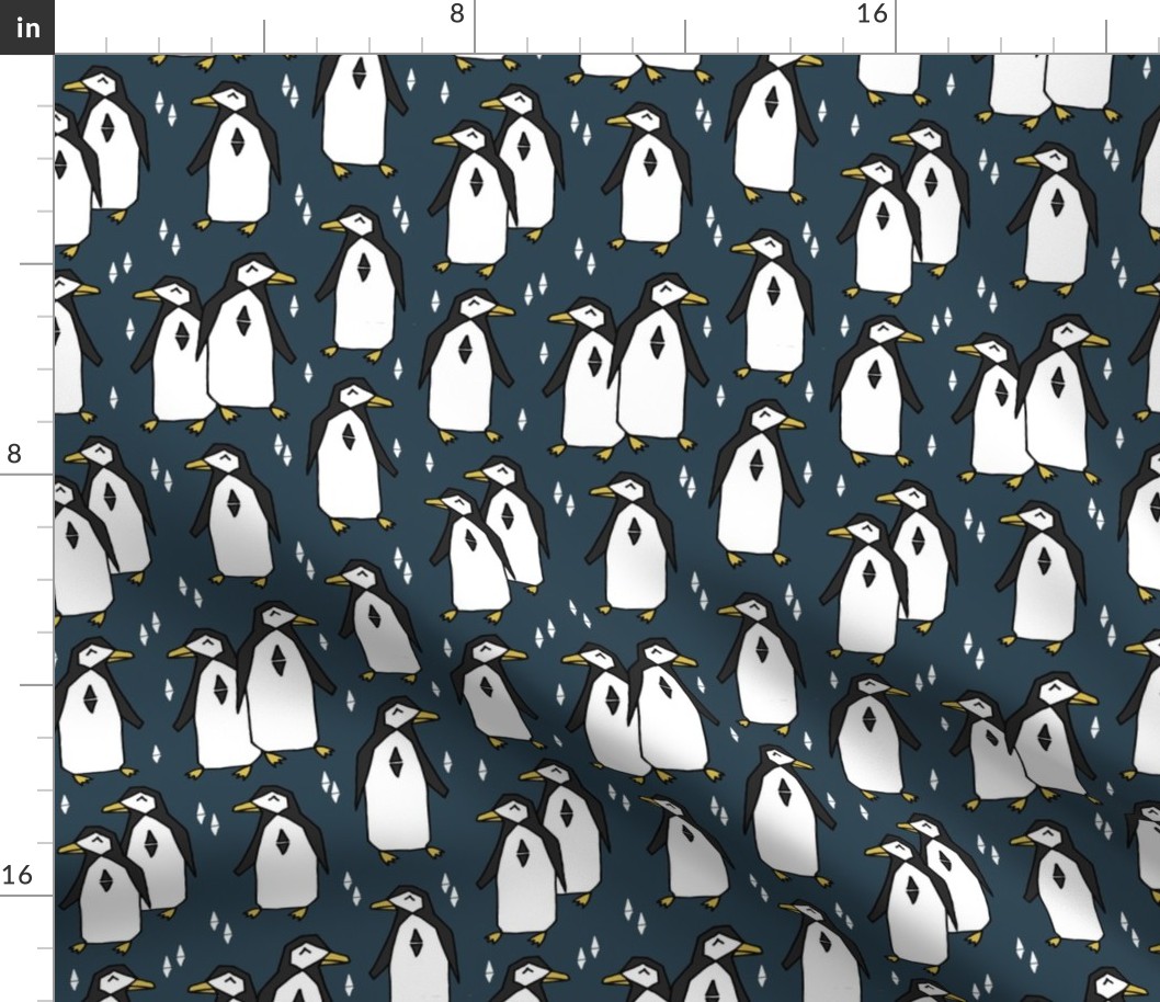 penguin // blue navy blue penguins pingus kids nursery baby 