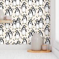 penguin // champagne cream background birds bird penuins antarctic winter