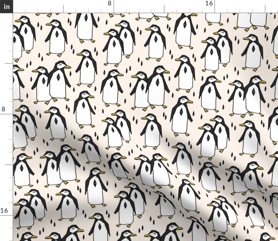 penguin // champagne cream background birds bird penuins antarctic winter