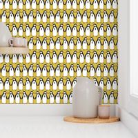 penguins // mustard yellow bird birds penguins antarctic kids designs