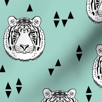 Tiger - White/Pale Turquoise by Andrea Lauren