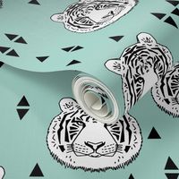 Tiger - White/Pale Turquoise by Andrea Lauren