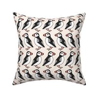 puffin // champagne cream background birds bid rows cute winter 