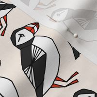 puffin // champagne cream background birds bid rows cute winter 