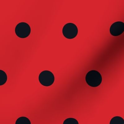 Polka Dot - Black on Red