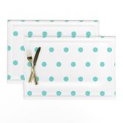 Polka Dot - Aqua on White