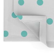 Polka Dot - Aqua on White