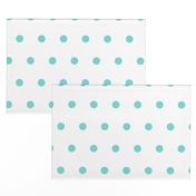 Polka Dot - Aqua on White