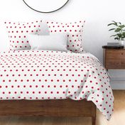 Polka Dot - Red on White