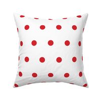 Polka Dot - Red on White