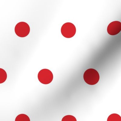 Polka Dot - Red on White