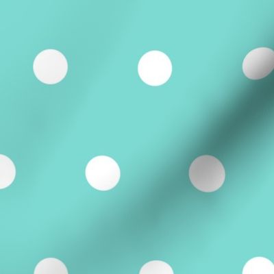 Polka Dot - White on Turquoise