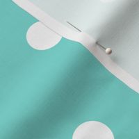 Polka Dot - White on Turquoise