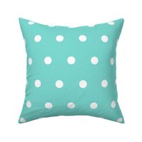 Polka Dot - White on Turquoise