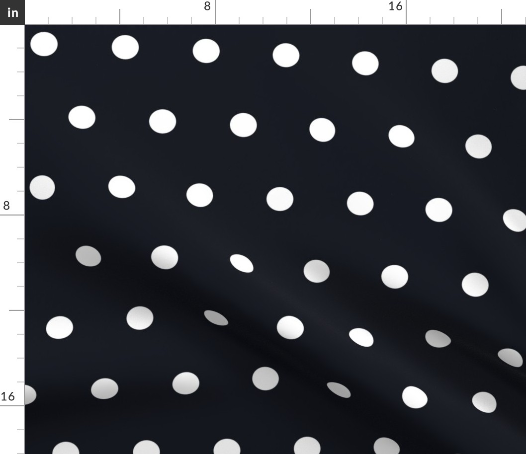 Polka Dot - White on Black