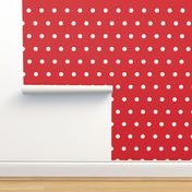 Polka Dot - White on Red