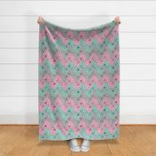 poodle skirt tessellation chevron (pink 