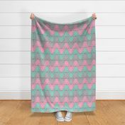 circle skirt tessellation chevron (pink 