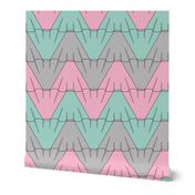 circle skirt tessellation chevron (pink 