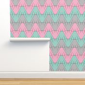 circle skirt tessellation chevron (pink 