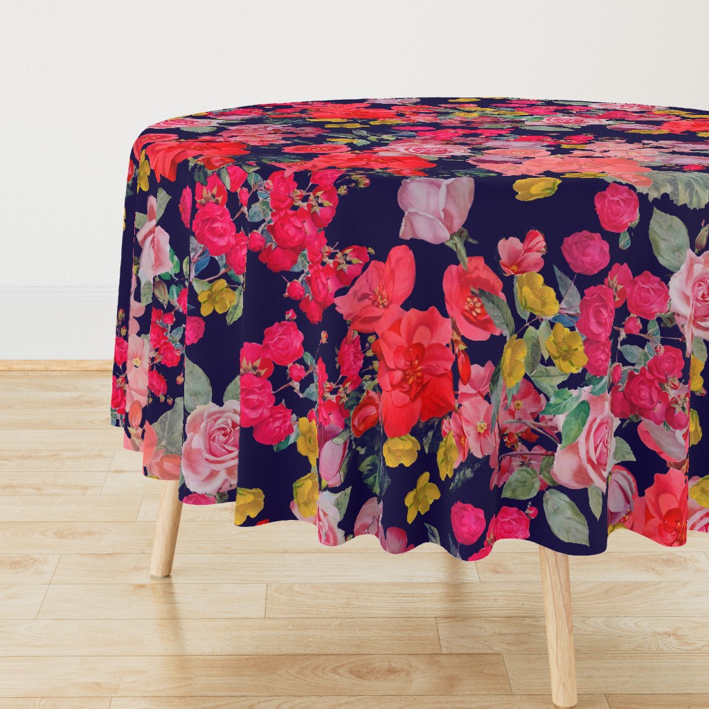 Antique Floral  EXTRA LARGE print //NAVY