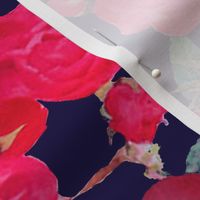 Antique Floral  EXTRA LARGE print //NAVY