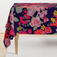 Antique Floral  EXTRA LARGE print //NAVY