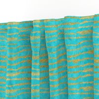 Thin Gold Glitter Stripes + Turquoise 