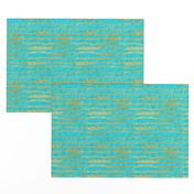 Thin Gold Glitter Stripes + Turquoise 