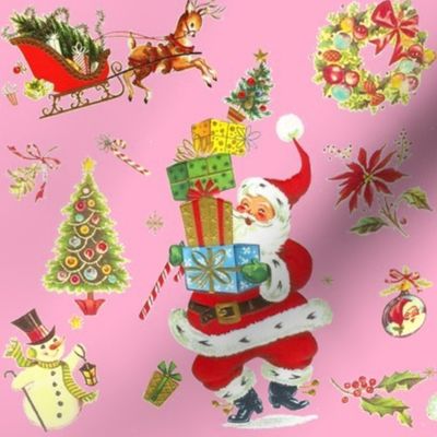 Ho Ho Happy vintage Christmas Santa