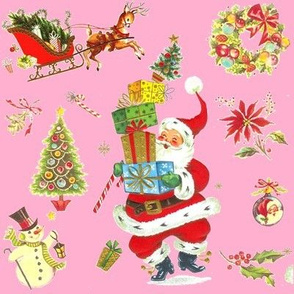 Ho Ho Happy vintage Christmas Santa