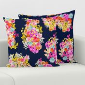 Summer Bright Floral Cluster // Navy 