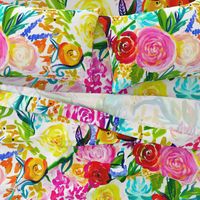 Neon Summer Floral (Extra Large Size 54" Repeat) 