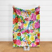 Neon Summer Floral (Extra Large Size 54" Repeat) 