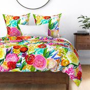 Neon Summer Floral (Extra Large Size 54" Repeat) 