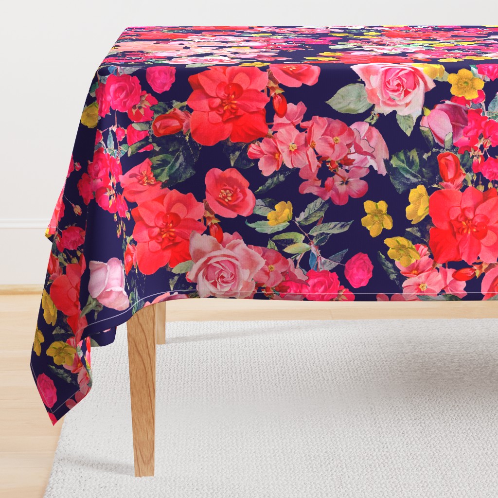 Antique Floral LARGE print // NAVY