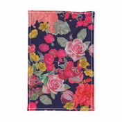 Antique Floral LARGE print // NAVY