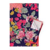 Antique Floral LARGE print // NAVY