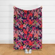 Antique Floral LARGE print // NAVY