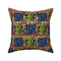 Monet Nympheus Anemone Weeping Willow Cheater Patchwork Quilt