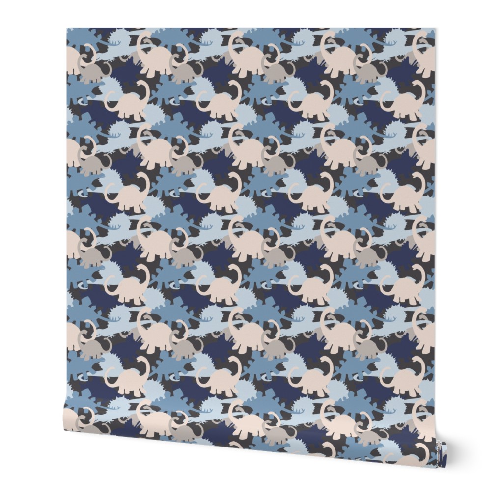 Tiny Dinosaur Camouflage in Blues & Grays