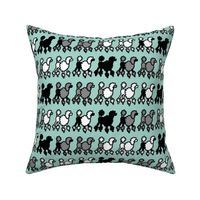 poodles_on_parade_on_turquoise