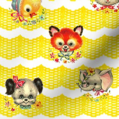 Vintage Baby Animals on Ruffles